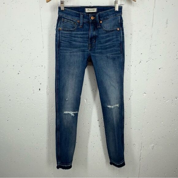 Madewell Women's size 24 High Rise 9”Skinny Distressed Jeans - Picture 3 of 15